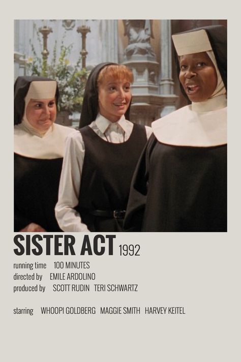 Black Love Movies, Polaroid Movie Poster, Minimalist Polaroid Poster, Movie Card, Iconic Movie Posters, Girly Movies, Sister Act, Most Paused Movie Scenes, Film Posters Minimalist