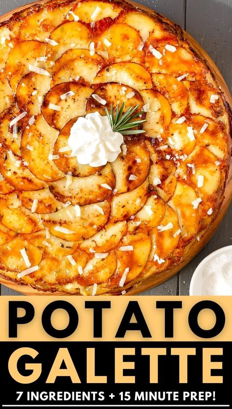 Potato Gallete Recipe, Potatoe Galette, Potato Galette Recipe, Savory Galette Recipe, Gallete Recipe, Galette Recipe Desserts, Galette Recipe Savory, Rustic Galette, Potato Tart Recipe