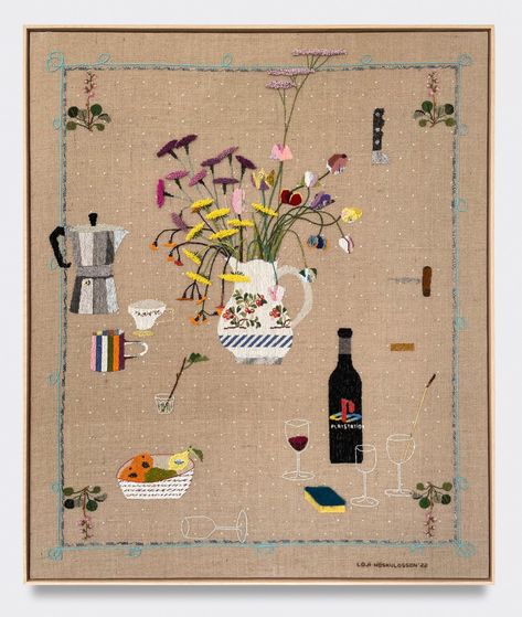 Loji Höskuldsson Stitches Together the Human-Made with the Natural in his Embroidery – PRINT Magazine Burlap Backdrop, Magic Embroidery, Icelandic Artists, Art Still Life, Types Of Textiles, Amazing Artists, 자수 디자인, Print Magazine, Textile Artists