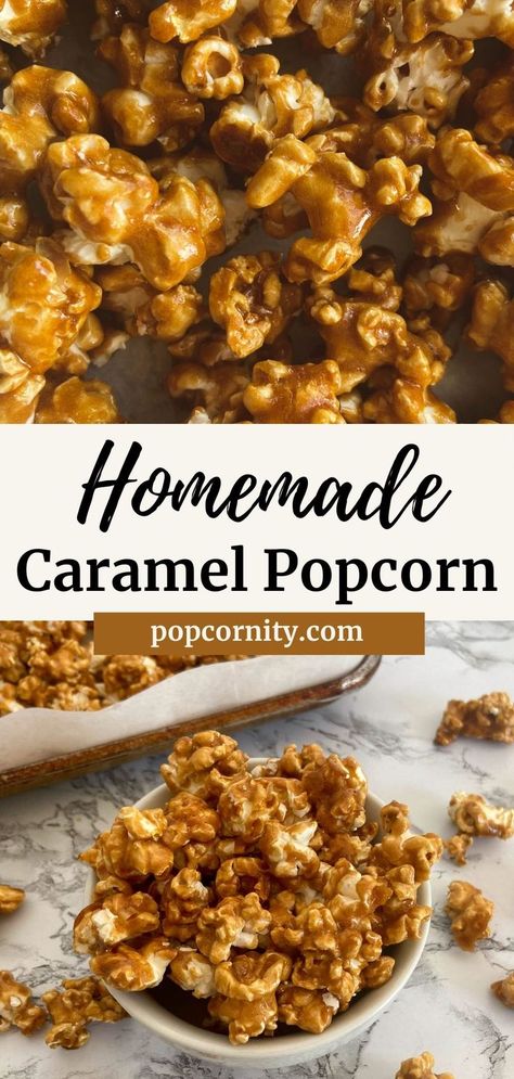 Buttery, sweet and crunchy homemade caramel popcorn. Carmel Popcorn Recipe, Caramel Popcorn Recipe Easy, Popcorn Recipes Sweet, Carmel Popcorn, Easy Homemade Caramel, Homemade Caramel Popcorn, Caramel Popcorn Recipe, Popcorn Recipes Easy, Marshmallow Popcorn