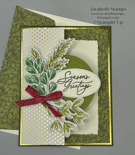 Stampin Up Season Of Green And Gold Dsp, Season Of Green And Gold Cards, Stampin Up Seasons Of Green And Gold, Season Of Green And Gold Stampin Up Cards, Stampin Up Greetings Of The Season, Seasons Of Green And Gold Cards, Stampin Up All Bundled Up, Season Of Green And Gold Dsp, Stampin Up Golden Greenery Cards