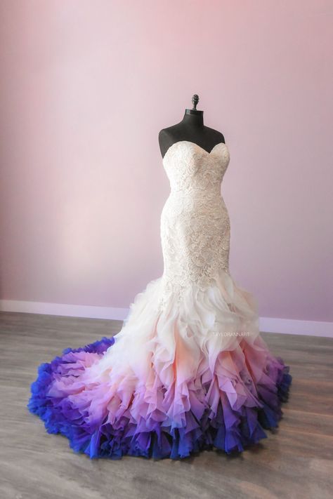 Painted Wedding Dress, Dye Wedding Dress, Ombre Wedding Dress, Dresses Curvy, Allure Bridals, Sophisticated Bride, Elegant Sophisticated, Cute Prom Dresses, Allure Bridal