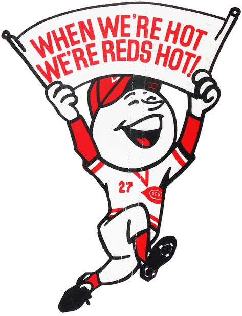 The Mystery of Cincinnati’s Mr. Red and His Number 27—Solved by Todd Radom - Image: REDS-HOT Number 27, Cincinnati Reds Baseball, Baseball Pictures, Baseball Art, Baseball Memorabilia, Cubs Baseball, Minor League Baseball, Retro Sports, Reds Baseball