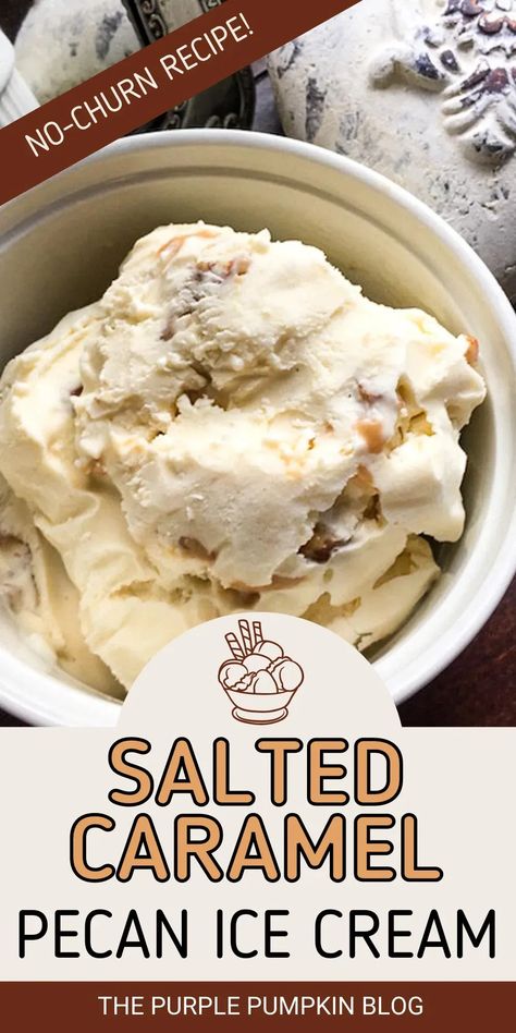 Salted Caramel Ice Cream, Pecan Ice Cream, Chocolate Covered Peanuts, Caramel Ice Cream, Homemade Ice Cream Recipes, Ice Cream At Home, Homemade Sweets, No Churn Ice Cream, Vanilla Bean Ice Cream