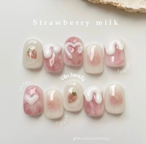 Fake Nails Designs, Art Deco Nails, Asian Nails, Hello Nails, Hippie Nails, Cute Simple Nails, Beauty Nails Design, Simple Gel Nails, Really Cute Nails