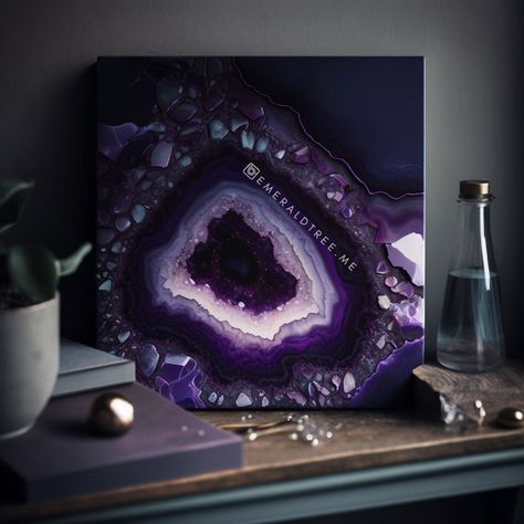 Resin Canvas, Mom Decor, Resin Paintings, Geode Wall, Agate Art, Resin Geode, Resin Crafts Tutorial, Resin Work, Epoxy Art