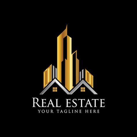 Logo design for real estate business pro... | Premium Vector #Freepik #vector #commerce-logo #finance-logo #rent-logo #logo-templates Luxury Real Estate Logo Design, Real Estate Wallpaper, Architecture Logo Design Ideas, Housing Logo, Apartment Logo, Real Estate Company Logo, Name Board Design, Property Logo Design, Luxury Real Estate Logo