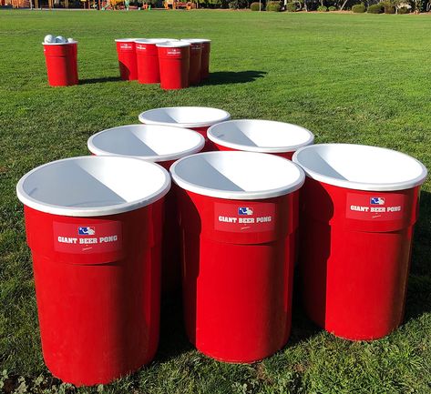 Giant Beer Pong Rental - Giant Solo Cup Ping Pong - Video Amusement Outdoor Games Diy, Giant Beer Pong, Housewarming Party Games, Diy Beer Pong, Giant Outdoor Games, Graduation Party Games, Pong Game, Diy Beer, Bounce House Rentals