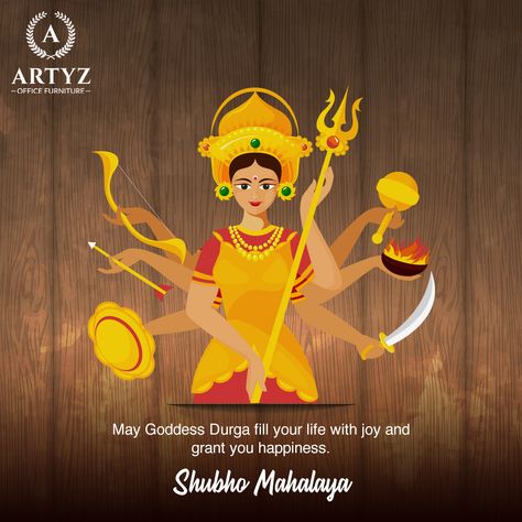 May the blessings of Ma Durga remove all obstacles from your path as she removes darkness from the universe.  Artyz Office Furniture family wishes you a Happy Mahalaya!  #Mahalaya2020 #শুভমহালয়া  #SubhoMahalaya #MaaDurga #DeviPaksha #DurgaPuja2020 #Kolkata #artyzofficefurniture Happy Mahalaya Wishes, Mahalaya Wishes, Happy Mahalaya, Ma Durga, Rath Yatra, Family Wishes, Durga Puja, Durga Maa, Kolkata