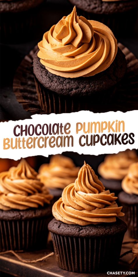 Fall Cupcakes Chocolate, Thanksgiving Cupcakes Chocolate, Pumpkin Chocolate Chip Cupcakes With Cinnamon Buttercream, Pumpkin Brigadeiro Recipe, Pumpkin Chocolate Cupcakes, Chocolate Fall Cupcakes, Pumpkin Design Cupcakes, Fall Chocolate Cupcakes, Fancy Fall Cupcakes