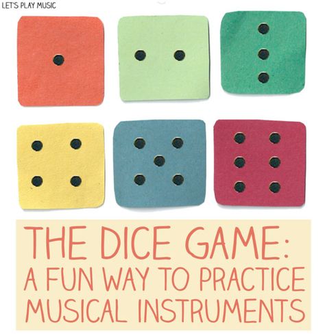 I use a similar method with my students who tend to play only from beginning to end of songs at home. It really helps them focus on each section of the piece and read more carefully! Music Games For Kids, Piano Basics, The Dice Game, Music Dice, Learn Piano Fast, Lets Play Music, Music Nursery, Piano Lessons For Kids, Learn To Play Piano