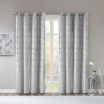 84 Inch Gray Curtains & Drapes for Window - JCPenney Home Essence, Grey Panels, Grey Curtains, Curtains Living, Metallic Prints, Intelligent Design, Drapery Panels, Colorful Curtains, Grommet Curtains