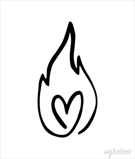 Flame Tattoo, Simple Tats, Matching Friend Tattoos, Sigil Tattoo, Single Line Tattoo, Bottle Drawing, Flame Tattoos, Western Tattoos, Fire Tattoo