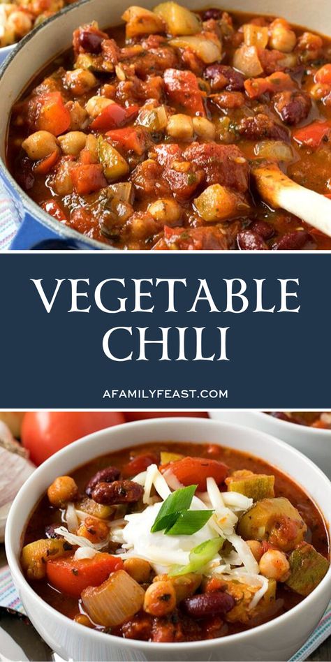 Veggie Chili Recipe, Vegetable Chili Recipe, Recipe With Zucchini, Recipes With Kidney Beans, Vegetable Chili, Vegetarian Chili Recipe, Veggie Chili, Coconut Dessert, Brownie Desserts