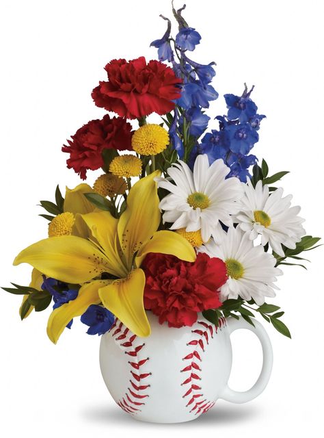 Baseball Flowers, Man Bouquet, Flowers For Men, Order Flowers Online, Bouquet Ideas, Sympathy Flowers, Bouquet Arrangements, Same Day Flower Delivery, Trendy Flowers