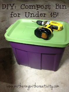 Homemade Compost Bin, Small Compost Bin, Diy Compost Bin, Outdoor Compost Bin, Making A Compost Bin, Composting 101, Compost Container, Compost Bin Diy, Diy Compost