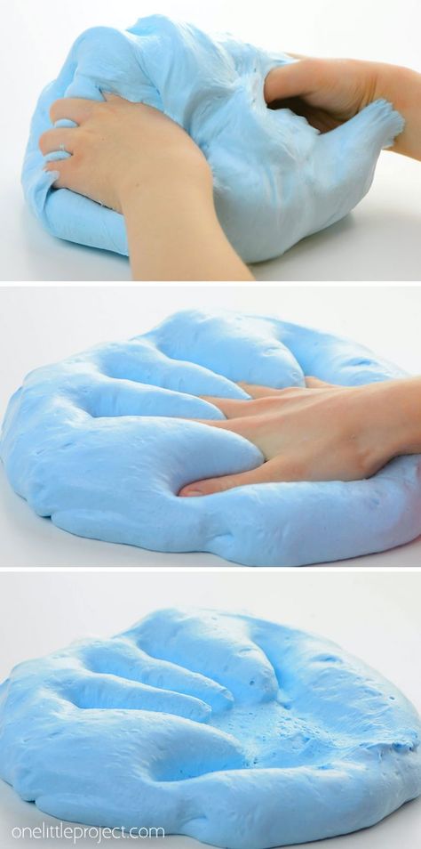 Fluffy Slime Shaving Cream Slime, Fluffy Slime Ingredients, Puffy Slime, Best Fluffy Slime Recipe, Diy Puffy Paint, Borax Uses, One Little Project, Stem Camp, Fluffy Slime Recipe