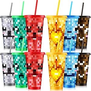 Video Game Party Favors, Cups With Lids And Straws, Video Game Birthday, Video Games Birthday Party, Video Game Party, Video Games Birthday, Game Party, Vibrant Patterns, Birthday Cup