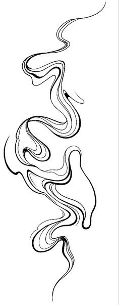 Tattoo Ideas Abstract Line, Unique Constellation Tattoo, Swirl Lines Tattoo, Wavy Tattoo Design Leg, Abstract Tattoo Behind Ear, Large Filler Tattoo, Line Swirl Tattoo, Aesthetic Tattoo Template, Ink Swirl Tattoo