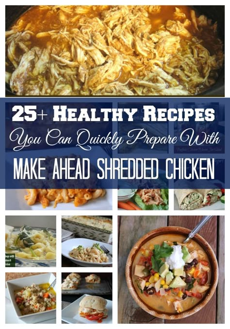 25 + Healthy Recipes You Can Quickly Prepare With Make Ahead Shredded Chicken Freezer Cooking Recipes, Shredded Chicken Recipes, Healthy Casseroles, Freezer Meal, Healthy Clean Eating, Freezer Cooking, Think Food, Make Ahead Meals, Poultry Recipes