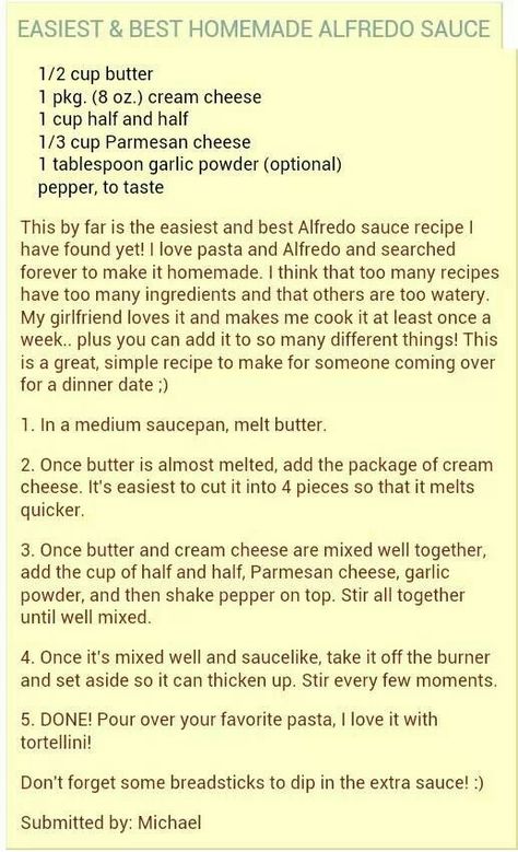 Alfredo Sauce Best Alfredo Sauce Recipe, Alfredo Sauce Recipe Homemade, Homemade Alfredo, Alfredo Sauce Recipe, Easy Meal Ideas, Homemade Alfredo Sauce, Marinade Sauce, Gravy Sauce, Fettuccine Alfredo