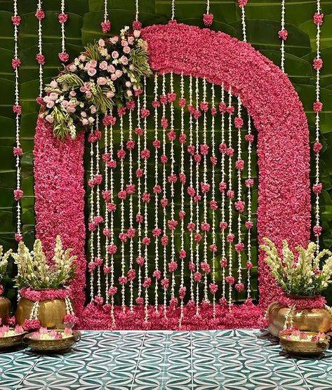 decorsutra on Instagram: “A simple elegant backdrop made of beautiful kaner and Lillies for Anna prasan event.. Decor by :@lavieenrosedesignanddecor Follow…” Vana Rasam Decoration For Home, Simple Background Decoration For Pooja, Lilly Decorations, Backdrop Design For Wedding, Kirtan Decoration, Seemantham Backdrop, Vana Rasam, Mehndi Stage Decor, Pellikuthuru Decor