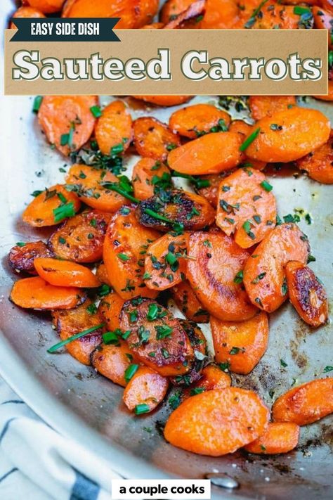 Try the best sauteed carrots recipe, made with 3 simple ingredients in just 10 minutes! This easy side dish is a favorite method we always turn to. Sliced Carrots, Carrot Recipes Stove Top, Saute Carrots Recipes, Sautéed Carrots, Sauté Carrots, Carrots Side Dish Stove Top, Skillet Carrots, Sautéed Carrots And Zucchini, Carrots Side Dish