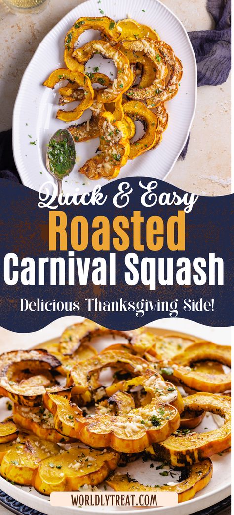 Carnival Squash Recipes, Roasted Squash Recipes, Carnival Squash, Vegetable Bake Recipes, Winter Squash Recipes, Sweet Dumplings, Delicious Thanksgiving, Baked Vegetables, Delicious Vegetables