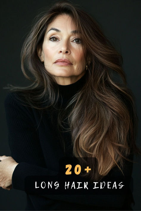 Long hair isn’t just for the young! These 20 long hairstyles for women over 60 prove that age is just a number. Whether you prefer soft curls, straight styles, or loose waves, find a look that suits you. Tap to see all the ideas 🌟💇‍♀️. #HairOver60 #LongHairStyles #TimelessBeauty Dyt Type 1 Hairstyles Long, Long Thinning Haircuts, How To Wear Long Hair, Haircut For Long Thick Wavy Hair, Long Hair Styles For Women 30's, Soft Waves Hairstyle, 40 Year Old Hairstyles Long Hair, One Length Long Hair, Long Thick Straight Hair