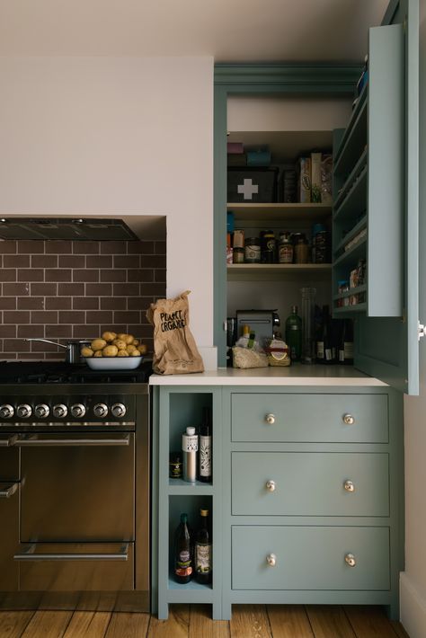 Countertop Cupboard, Devol Kitchens, English Kitchens, Spice Racks, Deep Shelves, Shaker Kitchen, Kitchen Extension, Kitchen Plans, Bits And Pieces