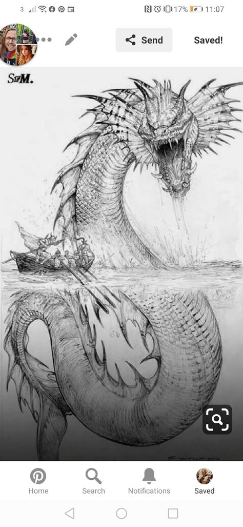 Ocean Monster Drawing, Leviathan Monster Sea Dragon, Sea Monster Tattoo, Leviathan Tattoo, Sea Dragon Leviathan, Monster Collage, Scary Sea Creatures, Fire Sketch, Final Fantasy Tattoo