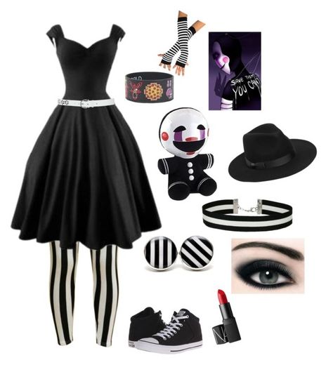 "Five Nights at Freddy's Marionette Inspired Outfit" by touka-chan47 ❤ liked on Polyvore featuring Freddy, Lack of Color, Miss Selfridge, Converse, M&Co, Max Factor and NARS Cosmetics Five Nights At Freddy's Outfit Ideas, Fnaf Themed Outfits, Fnaf Inspired Outfits, Fnaf Clothes, Freddy Costume, Fnaf Costume, Fnaf Cosplay, Lack Of Color, Fnaf Movie