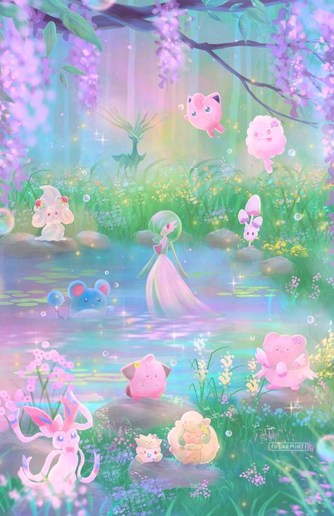 Lily 🌙 🔜 AWA (@sugarmintdreams) on X Fairy Type Pokemon, Shop Mobile, Pink Goth, Types Of Fairies, Kawaii Goth, Type Pokemon, Creature Feature, Pink Clouds, Ethereal Art