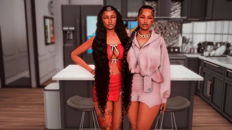 💓Deja + Alexis 💓 ~ | Sim Download + CC | | xxtinkerbell Sims 4 Cc House Download, Sims College, Sims 4 Family Download, Sims 4 House Download, Sims 4 College, Premade Sims, Sims Outfits, Sims Characters, Ts4 Mods