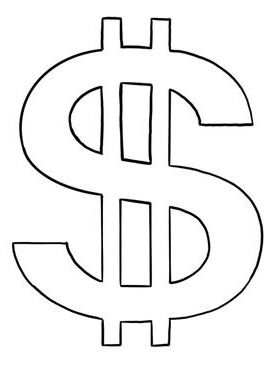 Money Sign Drawing, Money Drawing Easy, Money Stencil, Dollar Drawing, Money Symbol, Dollar Symbol, Money Drawing, Symbol Drawing, Crochet Baby Shoes Pattern