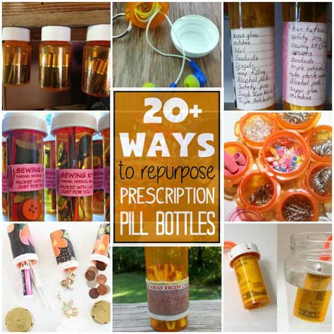 Reuse those empty prescription pill bottles in all sorts of ways. From organizing to making cookies. Yes, cookies! See how to use your empty pill bottles! Reuse Pill Bottles, Empty Medicine Bottles, Medicine Bottle Crafts, Pill Bottle Crafts, Reuse Crafts, Old Medicine Bottles, Crafts For Seniors, Pill Bottles, Medicine Bottles