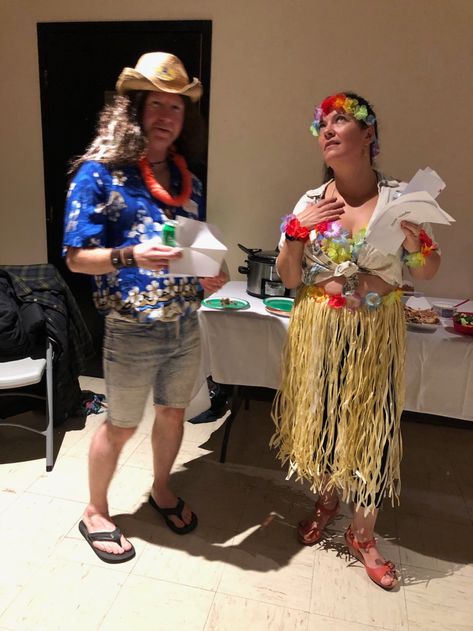 Costume Party – Hawaii Party Costume Ideas, Mystery Parties, Grass Skirt, Mystery Dinner, Mystery Party, Hawaiian Theme, All Smiles, Host A Party, Beach Bum