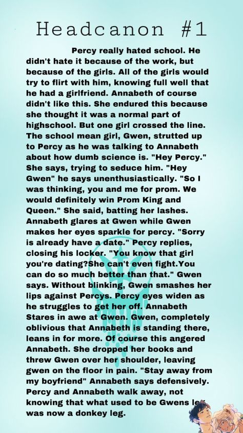 Percy Jackson Annabeth Chase Headcanon, Percy Jackson Headcannons School Percabeth, Percy And Annabeth Headcanon High School, Percy Jackson Headcanons School, Percabeth Headcanon School, Annabeth Chase Headcanon, Percy Jackson Head Canon School, Pjo Headcanons School, Percy Jackson Headcannons High School