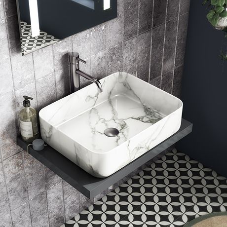 Elite Class Bathroom Exposed Wash Basin Luxury Collection Wash Basin Counter, Narrow Bathroom Designs, Modern Pedestal Sink, Reece Bathroom, Bathroom Sink Design, Washroom Decor, Washbasin Design, Turkish Tiles, Washroom Design