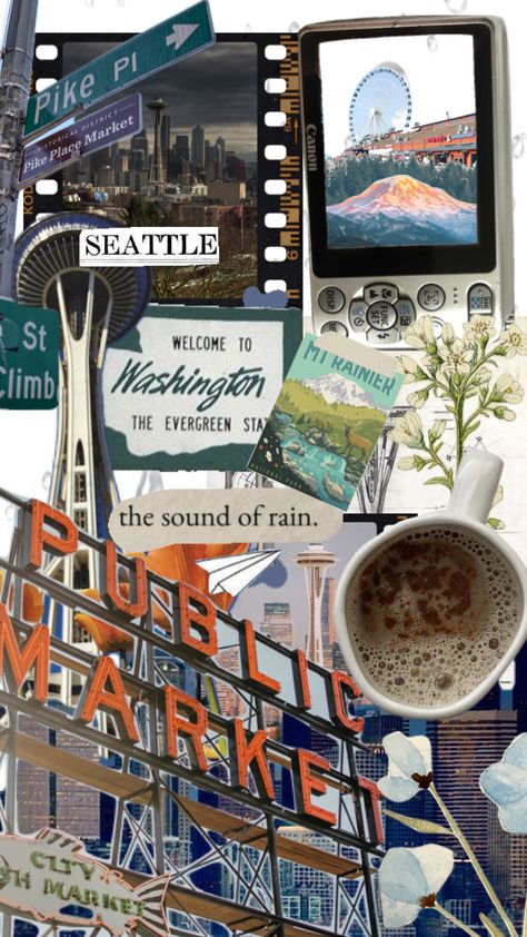 #seattle Washington State Aesthetic Wallpaper, Seattle Aesthetic Wallpaper, Washington State Wallpaper, Living In Seattle Aesthetic, Seattle Living Aesthetic, Seattle Vibes Aesthetic, Seattle Pictures Ideas, Washington Wallpaper, Washington State Aesthetic