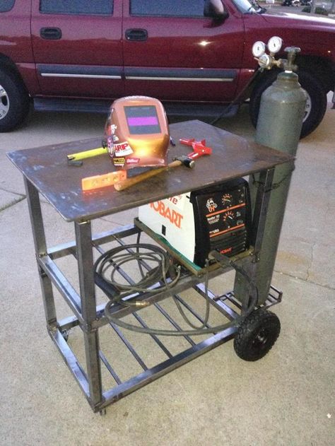 cart/table idea Diy Welding Cart, Welding Certification, Metalworking Projects, Shielded Metal Arc Welding, Welding Tables, Welding Jobs, Welding Cart, Diy Welding, Arc Welding