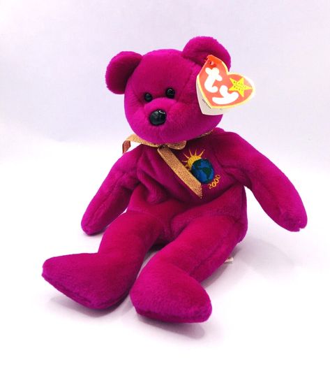 Limited Edition TY Beanie Baby Bear 2000 Purple Millennium Teddy Beanie Baby Bears, Beanie Baby, Ty Beanie, Baby Bear, Baby Beanie, Limited Editions, Limited Edition, Toys, Purple