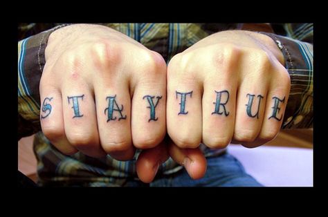 Stay true knuckle tattoo ❤️ Stay True Knuckle Tattoo, Stay True Tattoo, Fist Tattoo, Knuckle Tattoo, Monami Frost, Knuckle Tattoos, True Tattoo, Body Suit Tattoo, Arm Tattoos