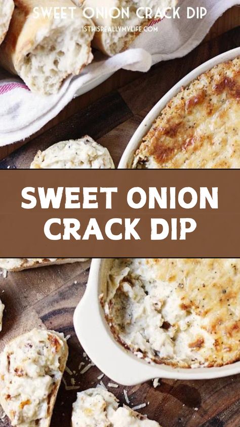 SWEET ONION CRACK DIP Hot Onion Dip, Onion Dip Recipe, Party Dip Recipes, Onion Dip, Superbowl Party Food, Savory Appetizer, Sweet Onion, Vegetarian Cheese, You Know It