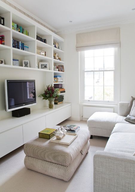 Kids Tv Room, Chelsea Townhouse, Small Tv Room, Long Narrow Living Room, London Living Room, Snug Room, Long Living Room, Narrow Rooms, Small Lounge