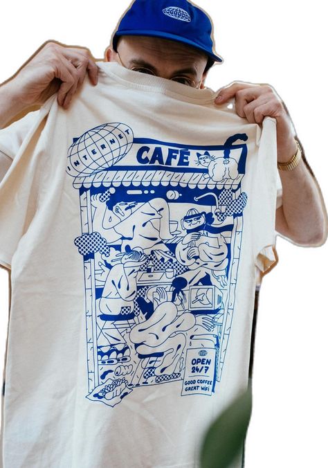 Doodle On Tshirt, Cafe T Shirt Design, Cafe Tshirt Design, Coffee Shop Tshirt Design, Festival Tshirt Design Ideas, Merch Graphic Design, Merch Ideas Design, Event Tshirt Design, Coffee Shop Tshirt