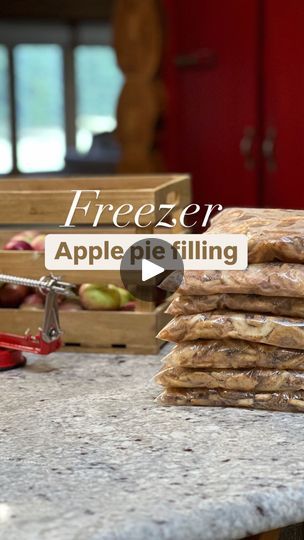 4K views · 4.2K reactions | Freezer apple pie filling 

Such a yummy & easy way to preserve apples!! Makes for quick apple desserts this autumn & winter!  I did this last year and loved it so much! I personally don’t love canned thick jelly like apple pie filling, I love the texture and taste of doing my pie filling this way!! 

Freezer Apple pie filling: 

In each gallon ziploc (makes one pie or crisp)
-1/3 cup sugar
-1/4 cup flour
-1 tsp cinnamon 
-3/4 tsp apple pie spice
-1/4 tsp nutmeg 
-1/4 tsp salt
-8 cups peeled, sliced apples

Shake in the ziploc, lay flat, remove the air as much as you can, and stack them to freeze! They store for 4 months in the freezer. 

When you want to bake, pull it out of the freezer to defrost for 1 to 2 hours. Then pour it into your pie crust or your bakin Quick Apple Desserts, Freezer Apple Pie, Pandowdy Recipe, Preserve Apples, Freezer Apple Pie Filling, Quick Apple Dessert, Freezer Prep, One Pie, Freezing Apples