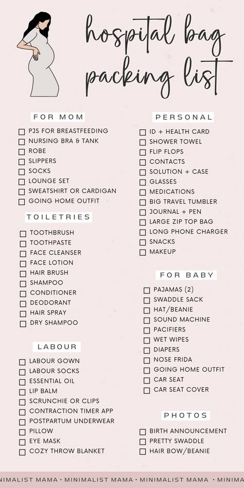 Baby Hospital Bag Checklist, Delivery Hospital Bag, Hospital Checklist, Mom Checklist, Hospital Bag For Mom To Be, Bag Packing List, Packing Hospital Bag, Pregnancy Hospital Bag, Baby Hospital Bag