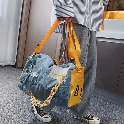 Fashion Denim Women Shoulder Bags Large Capacity Travel Bag Designer Women Bags Luxury Blue Jeans Crossbody Bag Female Big Purse|Shoulder Bags| - AliExpress Hand Luggage Bag, Oxford Travel, Big Purse, Techwear Fashion, Denim Crossbody, Green Product, Denim Shoulder Bags, Travel Bags For Women, Bags Luxury