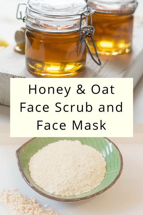 Milk And Honey Face Mask, Oats Face Mask, Oatmeal Face Scrub, Oatmeal Face Mask, Oatmeal Mask, Face Scrub Recipe, Diy Oatmeal, Honey Facial, Diy Face Scrub